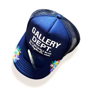 Navy Custom inspired Gallery Dept paint trucker Hat